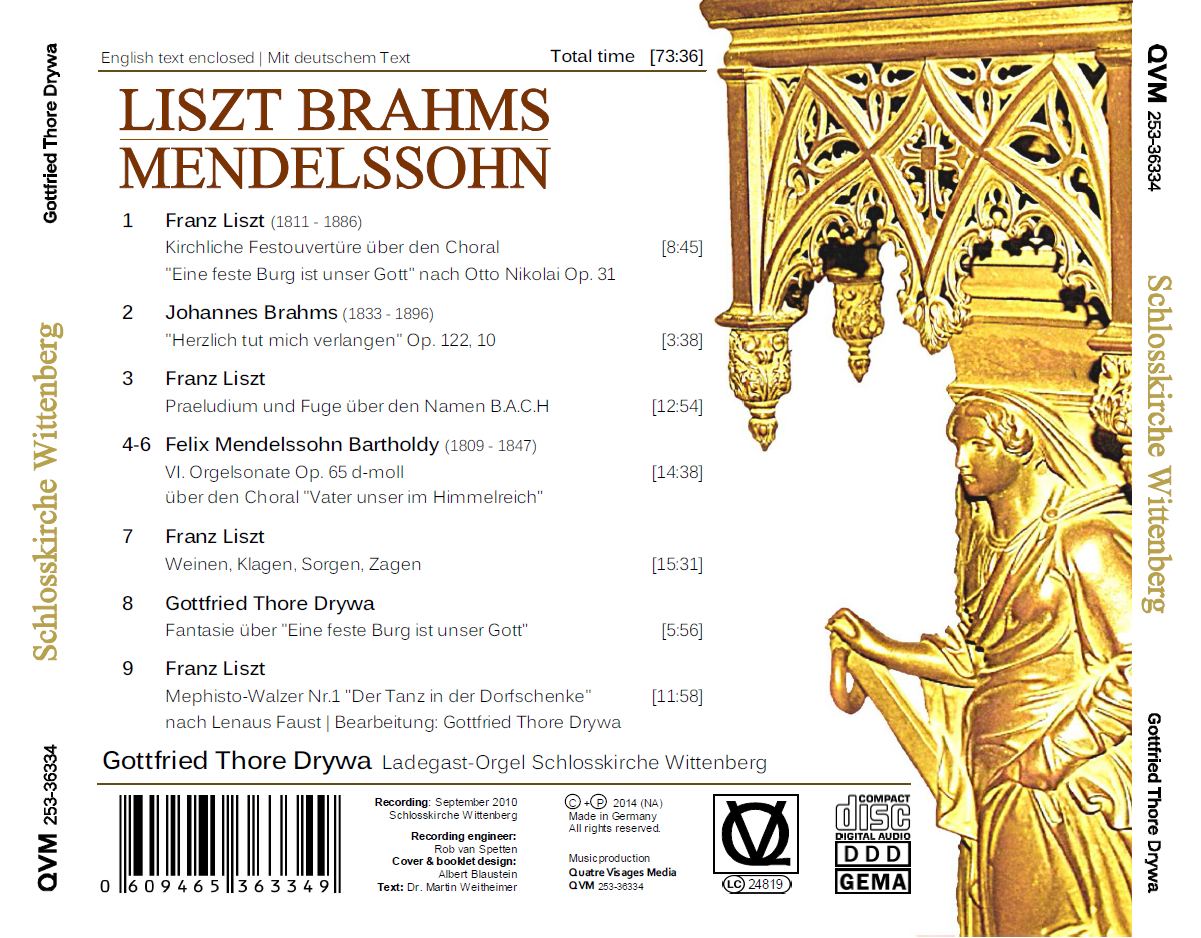 Programme and back cover of Liszt, Brahms and Mendelssohn