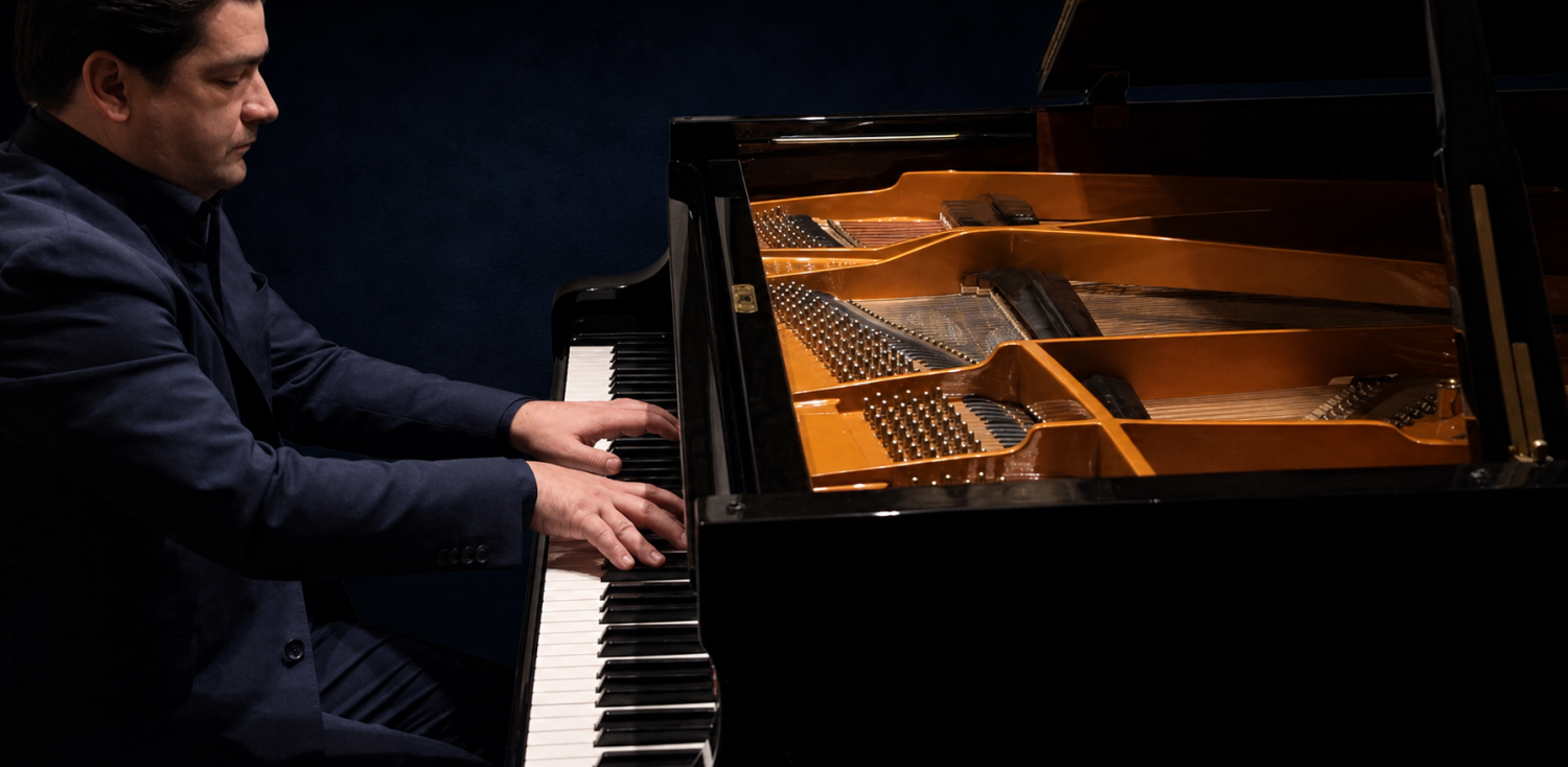 Gottfried Thore Drywa at the piano