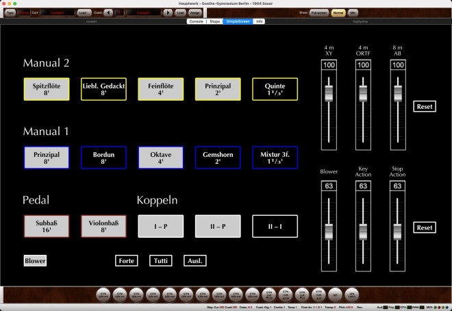 Hauptwerk sample set screen