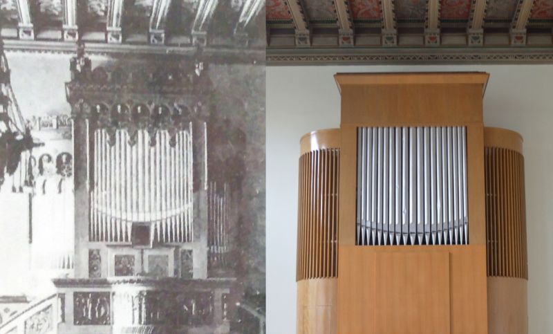Comparison of the Sauer organ around 1910 and today